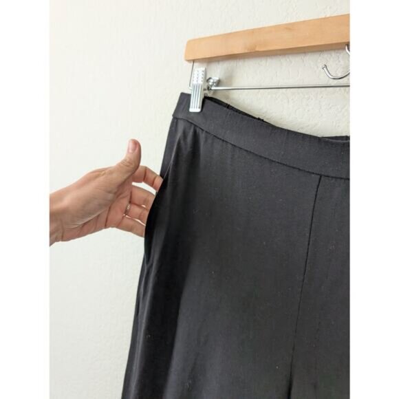 Eileen Fisher Black Viscose Tapered Leg Pants Medium Pull On Sustainable Comfort - Picture 5 of 9
